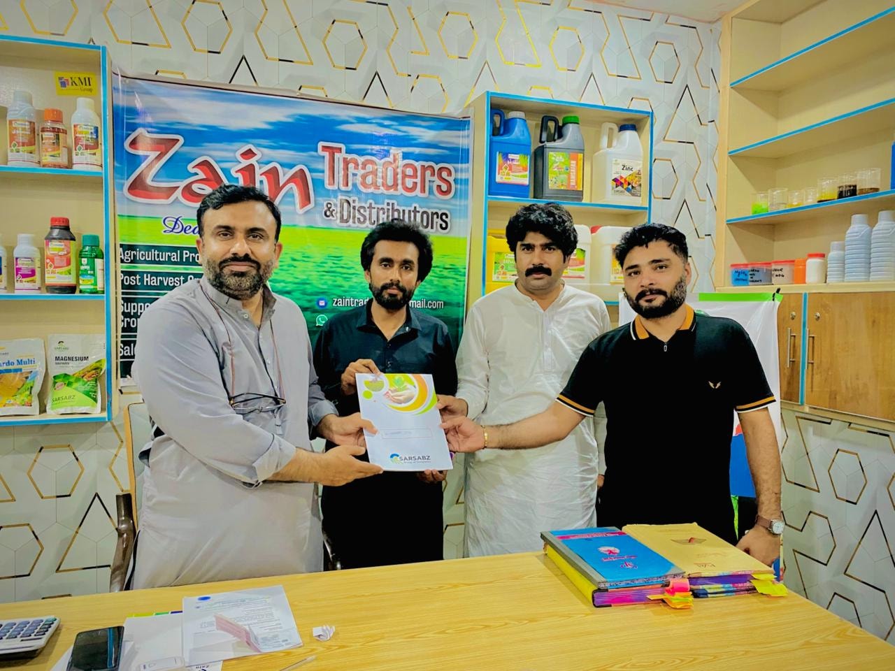 SARSBAZ certificate handover at Zain Traders & Distributors